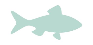 Fish shape flat icon Marine animal silhouette. Vector illustration