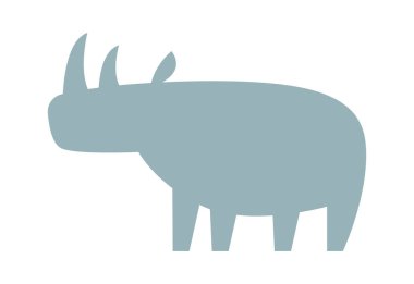 Rhinoceros shape flat icon Marine animal silhouette. Vector illustration