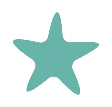 Starfish shape flat icon Marine animal silhouette. Vector illustration