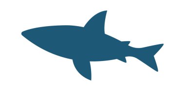 Shark shape flat icon Marine animal silhouette. Vector illustration