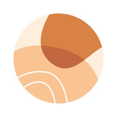 Circles with floral abstract design flat icon. Vector illustration