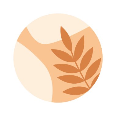 Circles with floral abstract design flat icon. Vector illustration