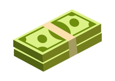 Huge pack money bundle flat icon Bank Economy. Vector illustration