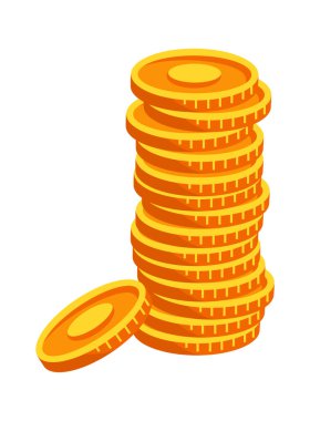 Gold coin flat icon Bank Economy. Vector illustration