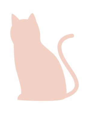 Domestic cat abstract silhouette design flat icon. Vector illustration