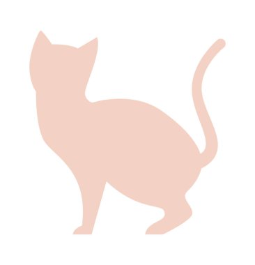 Domestic cat abstract silhouette design flat icon. Vector illustration