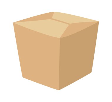 Cardboard box garbage flat icon Waste sorting and utilization. Vector illustration