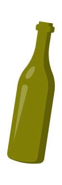 Glass bottle flat icon Trash sorting and utilization. Vector illustration