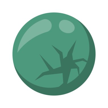 Broken glass ball flat icon Trash sorting and utilization. Vector illustration