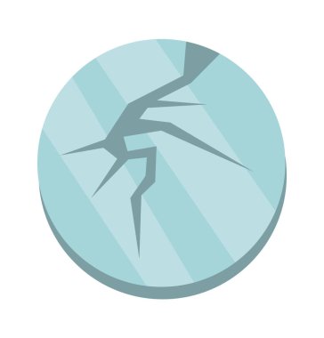 Broken glass ball flat icon Trash sorting and utilization. Vector illustration