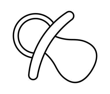 Newborn orthodontic soothers line icon art Baby accessory. Vector illustration