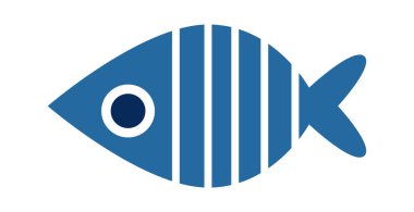 Cute hand drawn abstract fish with colorful ornament flat icon. Vector illustration