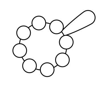 Rattle for babies line art icon Accessory for toddlers. Vector illustration