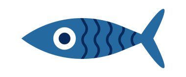 Cute hand drawn abstract fish with colorful ornament flat icon. Vector illustration