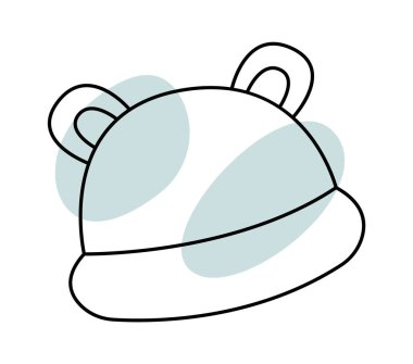 Cute hat for toddlers line icon art Baby accessory. Vector illustration