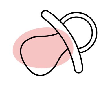 Newborn orthodontic soothers line icon art Baby accessory. Vector illustration