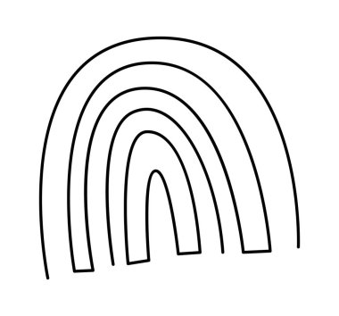 Cute rainbow line art icon Symbol of peace Decorative element. Vector illustration