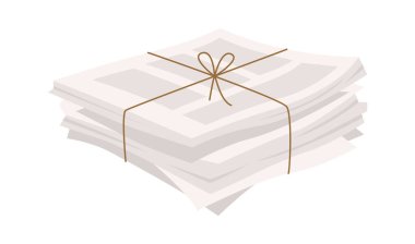 Newspapers pack garbage flat icon Waste sorting and utilization. Vector illustration