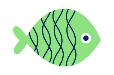 Cute hand drawn abstract fish with colorful ornament flat icon. Vector illustration