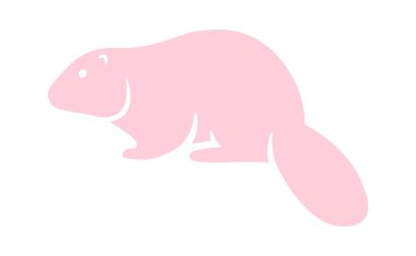 Beaver shape flat icon Cartoon animal silhouette. Vector illustration