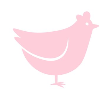 Domestic chicken shape flat icon Cartoon animal silhouette. Vector illustration