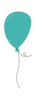 Helium balloon flat icon Children toy or decoration. Vector illustration