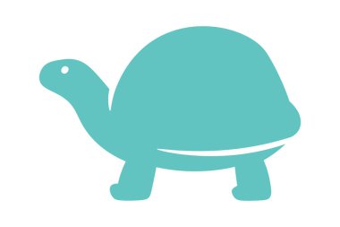 Turtle shape flat icon Cartoon animal silhouette. Vector illustration