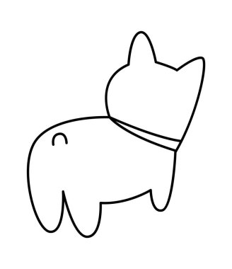 Cute kitten line icon art Small cat. Vector illustration