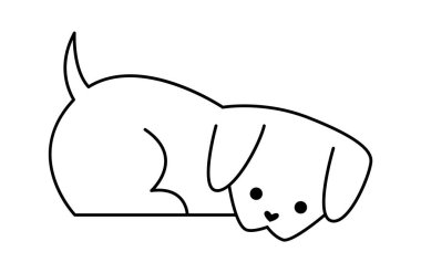 Cute small puppy line icon art Pet. Vector illustration