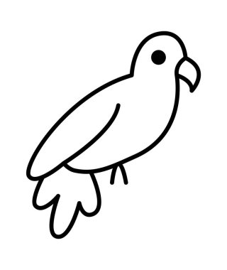 Cute parrot line icon art Small pet. Vector illustration