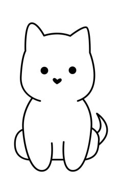 Cute kitten line icon art Small cat. Vector illustration