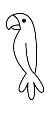 Cute parrot line icon art Small pet. Vector illustration