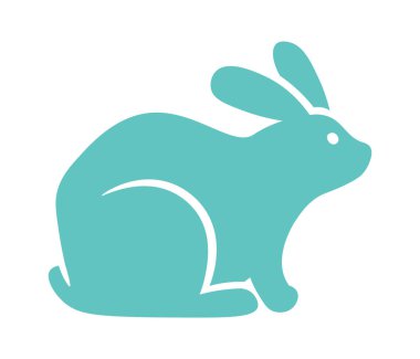 Rabbit shape flat icon Cartoon animal silhouette. Vector illustration