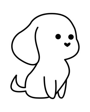 Cute small puppy line icon art Pet. Vector illustration
