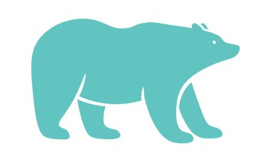 Wild bear shape flat icon Cartoon animal silhouette. Vector illustration