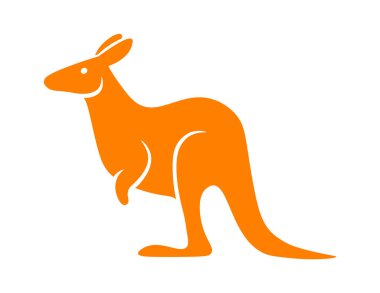 Kangaroo shape flat icon Cartoon animal silhouette. Vector illustration