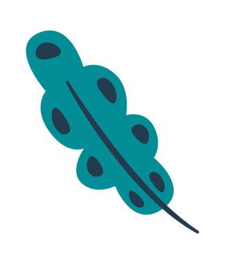 Leaf summer element with abstract pattern flat icon. Vector illustration