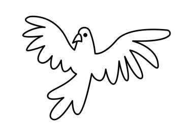 Cute flying parrot line icon art Small pet. Vector illustration