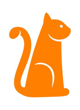 Cat shape flat icon Cartoon animal silhouette. Vector illustration