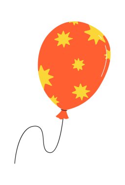 Brightly balloon flat icon Children toy or decoration. Vector illustration