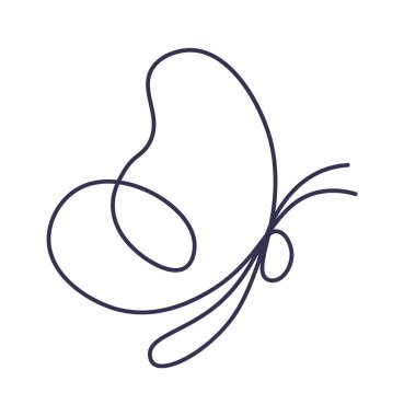 Butterfly in line art Contemporary insect abstract drawing. Vector illustration