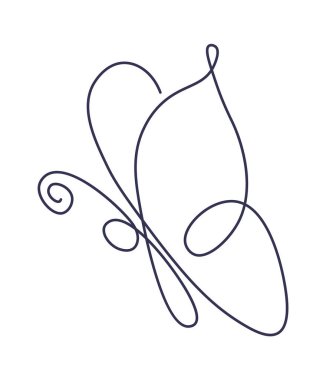 Butterfly in line art Contemporary insect abstract drawing. Vector illustration