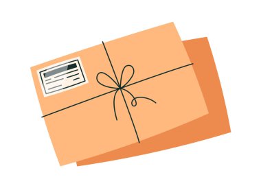 Cartoon cardboard Envelope flat icon. Vector illustration