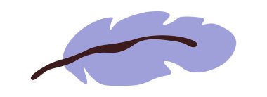 Hand drawn abstract doodle feather flat icon. Vector illustration