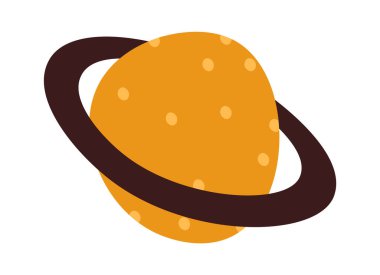 Hand drawn abstract doodle planet flat icon. Vector illustration