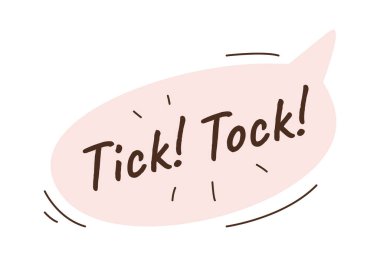 Tick tock message cloud flat icon. Vector illustration