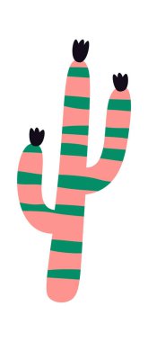 Hand drawn abstract cacti flat icon. Vector illustration