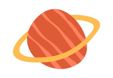 Hand drawn abstract doodle planet flat icon. Vector illustration