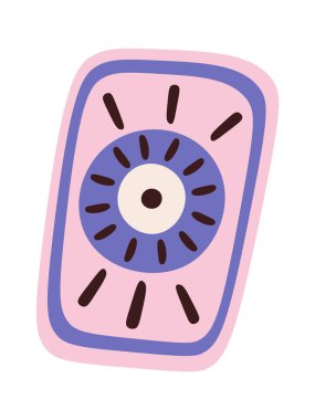 Hand drawn abstract doodle tarot card flat icon. Vector illustration