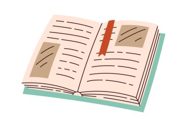 Açık kitap düz simge okuma edebiyatı. Vektör illüstrasyonu